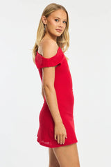 Red Off Shoulder Dress Mini