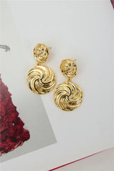 14k Gold Plated Candy Swirl Earrings Gold