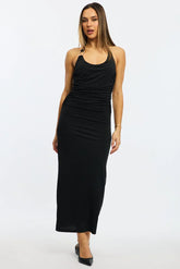 Black Bodycon Dress Halter Neck