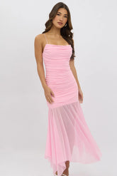Pink Bodycon Dress Singlet Maxi