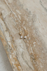 Plated One Moon Earrings Gold