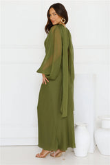Once A Stylist Maxi Dress Khaki