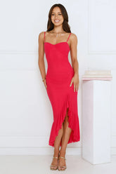 Socialite Chic Mesh Midi Dress Pink