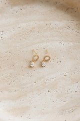 Plated One Moon Earrings Gold