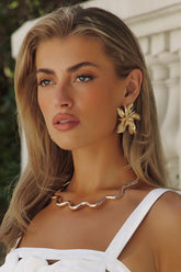 Blooming Statement Earrings Gold