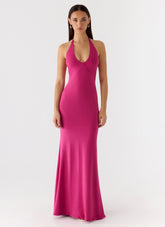Have Your Attention Maxi Dress - Fuchsia