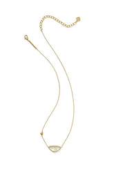 Margot Vintage Gold Short Pendant Necklace Iridescent Abalone