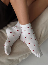 Sweet Heart Socks White / Red