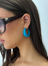 Vannessa Chunky Hoop Earrings Blue