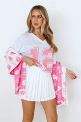 Football Print Scarf Pink