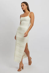 White Bodycon Dress Sleeveless Midi