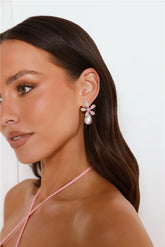 Plated Daisy Diamond Flower Earrings Gold