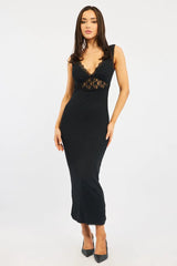 Black Bodycon Dress Sleeveless Mesh