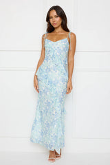 Botanic Ballet Maxi Dress Blue