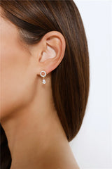 Plated One Moon Earrings Gold