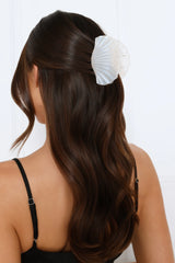 Pearl Seashell Claw Clip White