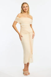 White Bodycon Dress Off Shoulder Mesh