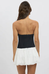 Black Bubble Dress Strapless Mini