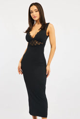 Black Bodycon Dress Sleeveless Mesh