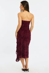 Red Black Bodycon Dress Lace Mini