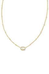 Mini Elisa Gold Satellite Short Pendant Necklace Ivory Mother Of Pearl