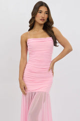 Pink Bodycon Dress Singlet Maxi