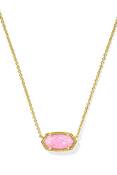 Elisa Gold Short Pendant Necklace Teal Kyocera Opal