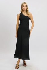Black One Shoulder Maxi Dress