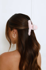 Fluffy Soft Claw Clip Small Pink