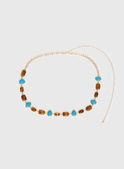 Nuvora Gemstone Chain Belt Gold