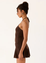Elektra Mini Dress - Chocolate