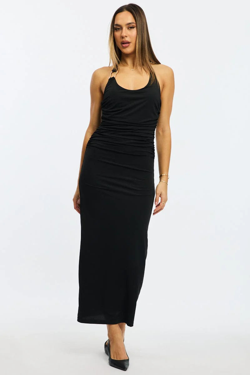 Black Bodycon Dress Halter Neck