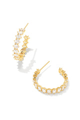 Cailin Gold Crystal Hoop Earrings White CZ