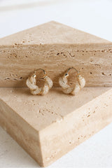 Plated Sparkle Twist Hoop Earrings Gold