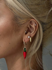 A Bit Chilly Earrings Gold / Red