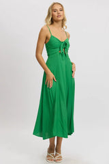 Green Maxi Dress Tie Detail Strappy