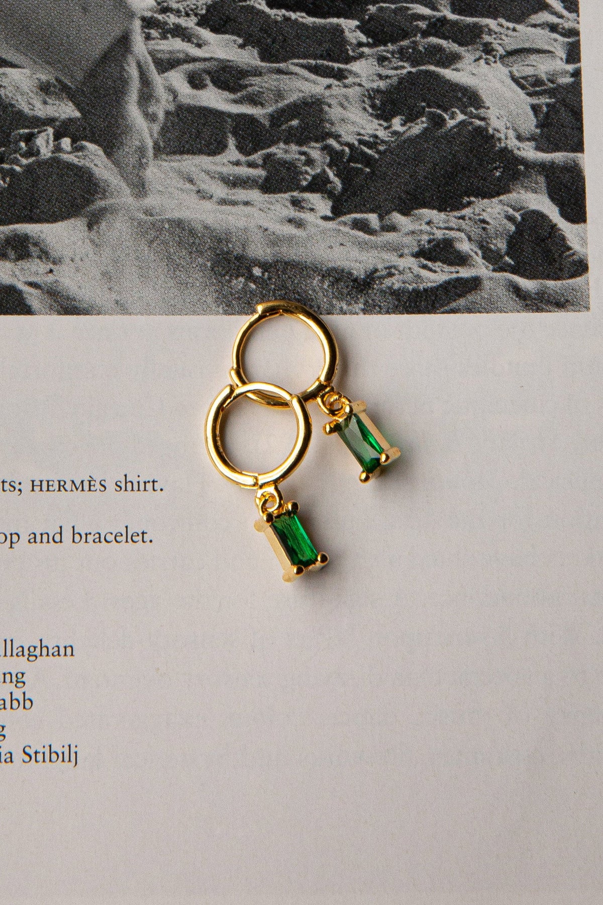 April Diamante Drop Hoop Earrings Teal