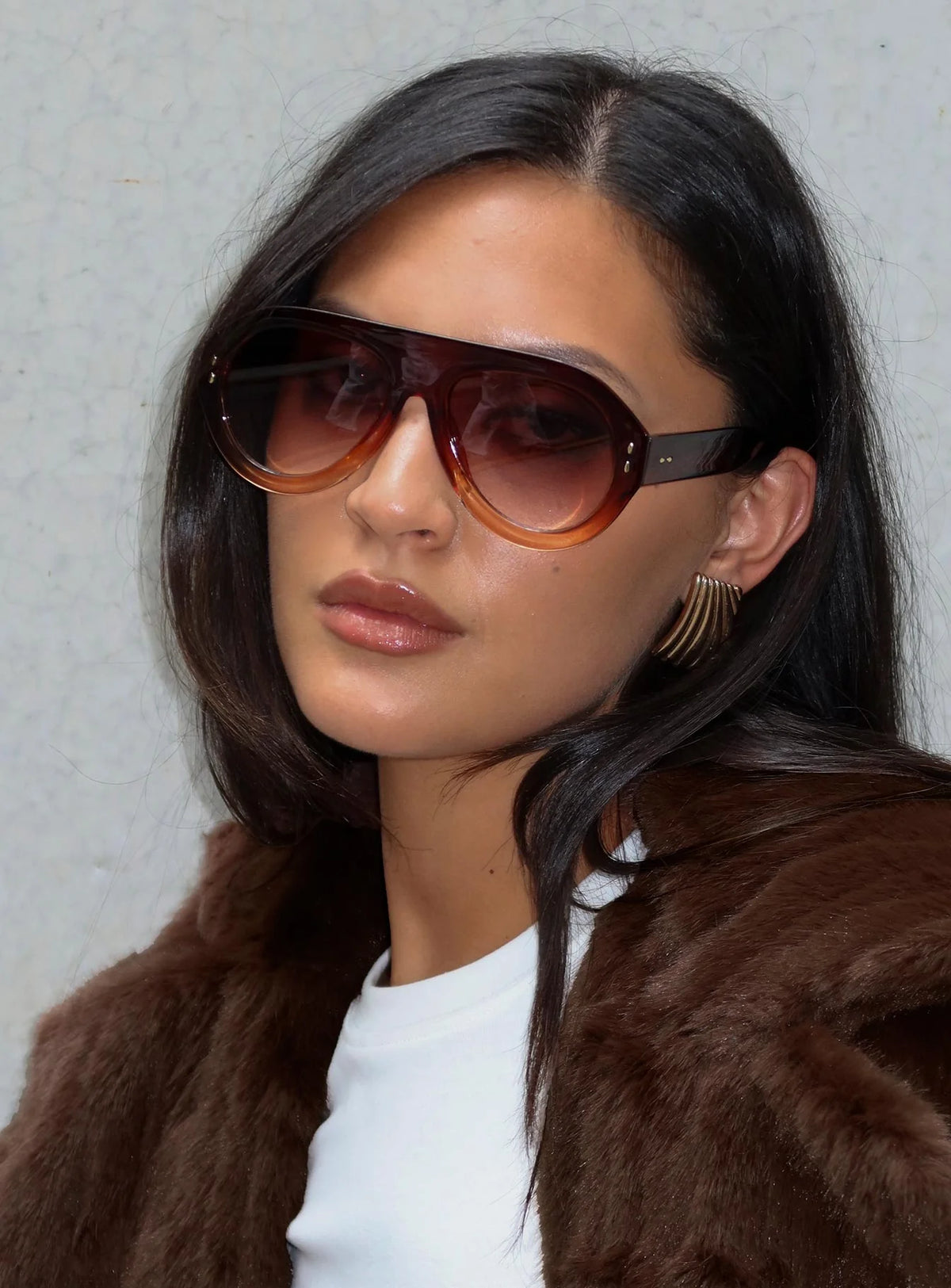 No Stylist Aviator Sunglasses Brown
