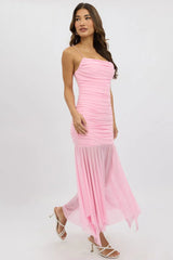 Pink Bodycon Dress Singlet Maxi