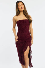 Red Black Bodycon Dress Lace Mini