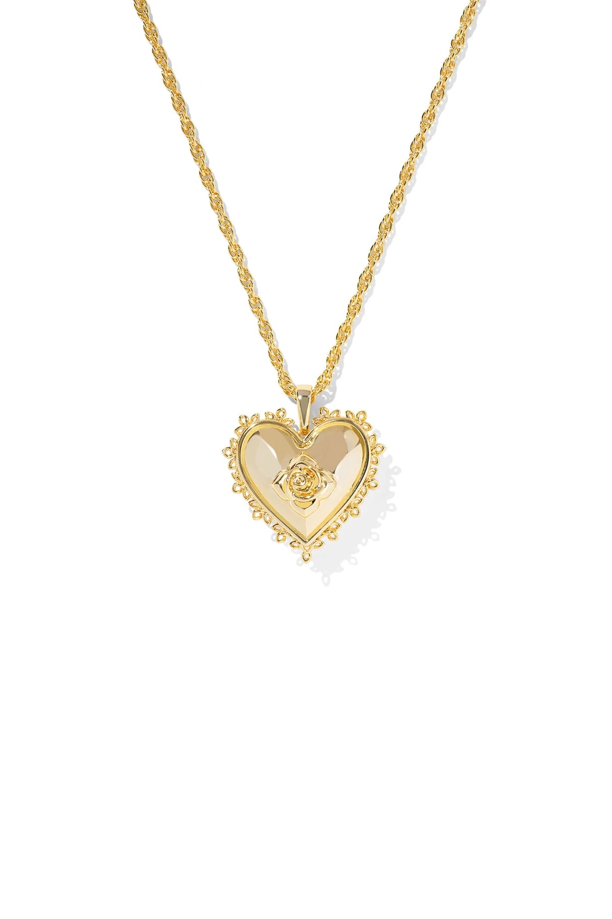 Mallory Rose Gold Locket Short Pendant Necklace Gold