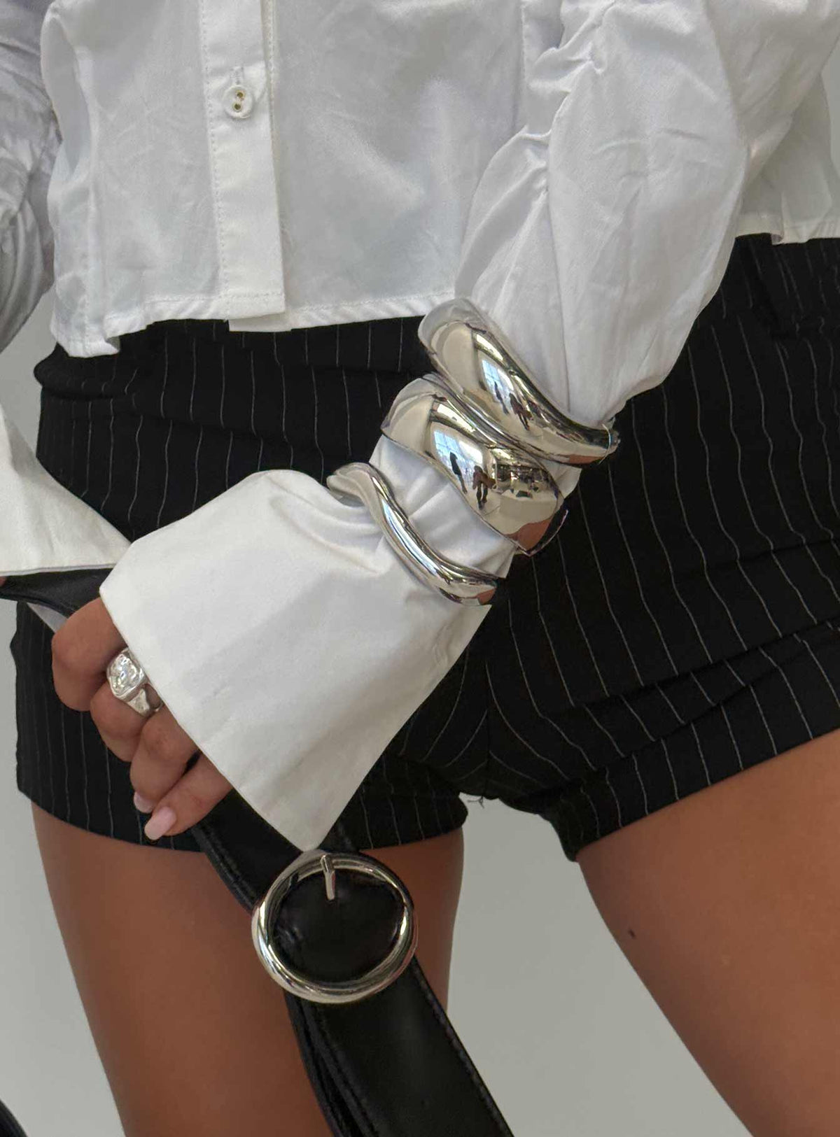Hot Gossip Cuff Set Silver