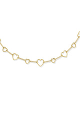 Haisley Heart Gold Strand Necklace White Crystal