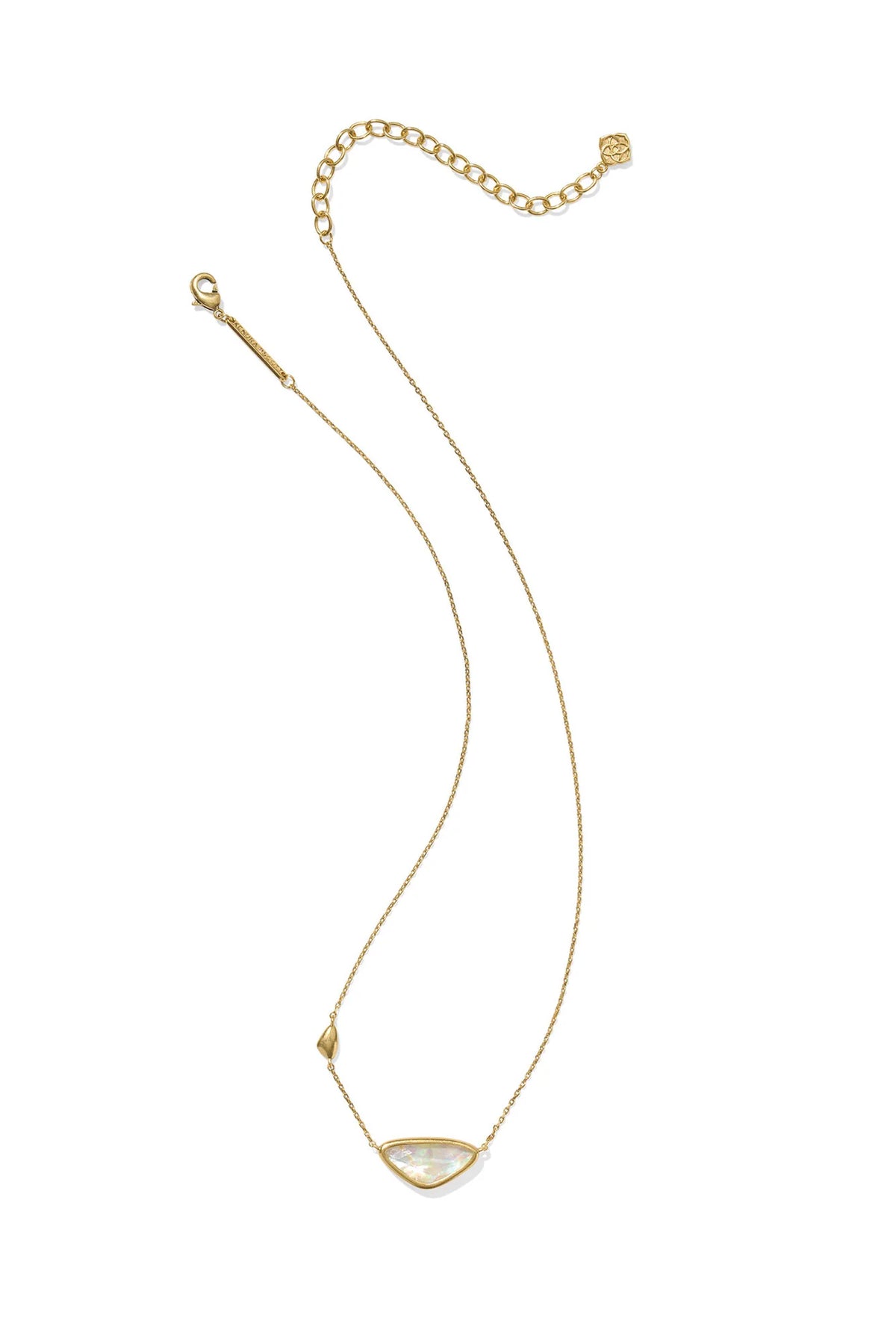 Margot Vintage Gold Short Pendant Necklace Iridescent Abalone