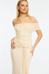 White Bodycon Dress Off Shoulder Mesh