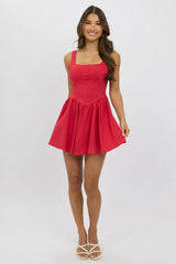 Red Fit And Flare Dress Mini