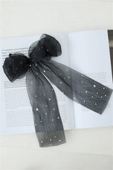 Dainty Stars Bow Hair Clip Black
