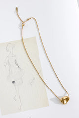 Plated Pebble Necklace Gold