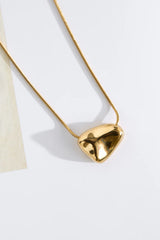 Plated Pebble Necklace Gold