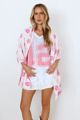 Football Print Scarf Pink